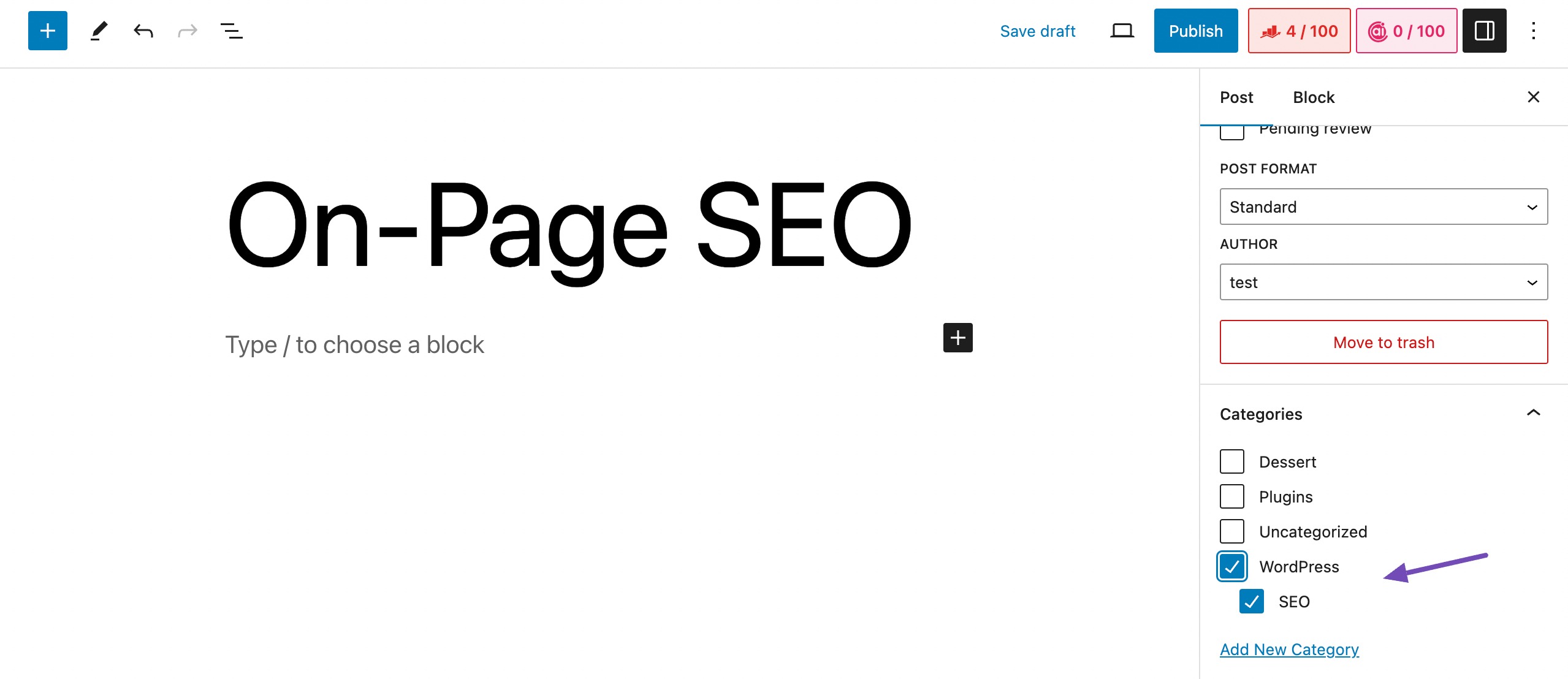 Add categories to posts