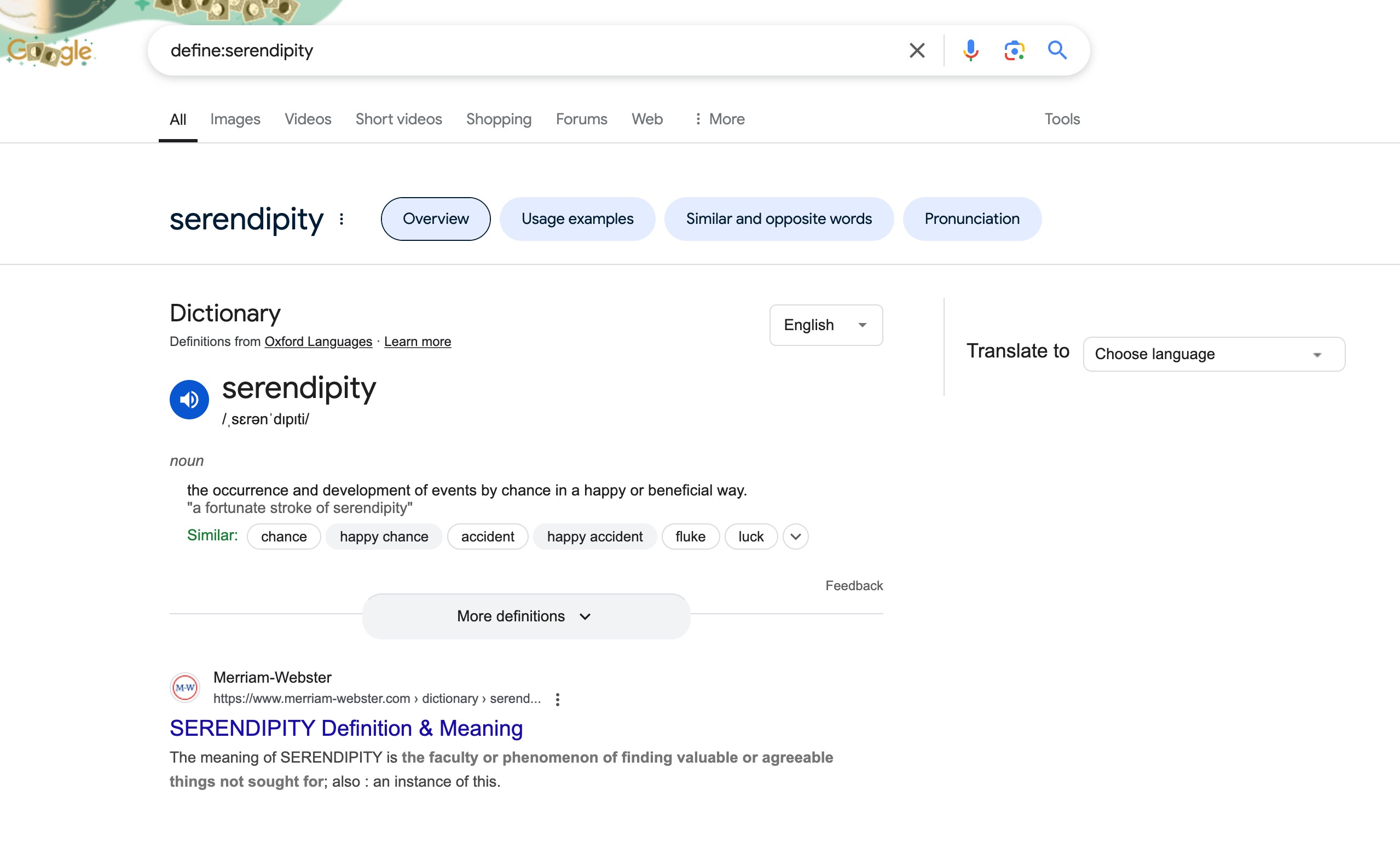 get definitions example