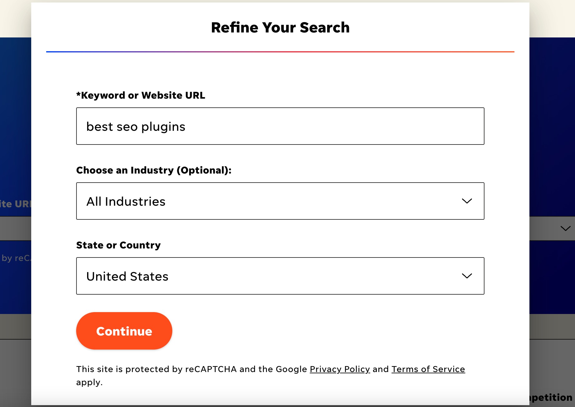 WordStream's Free Keyword Tool
