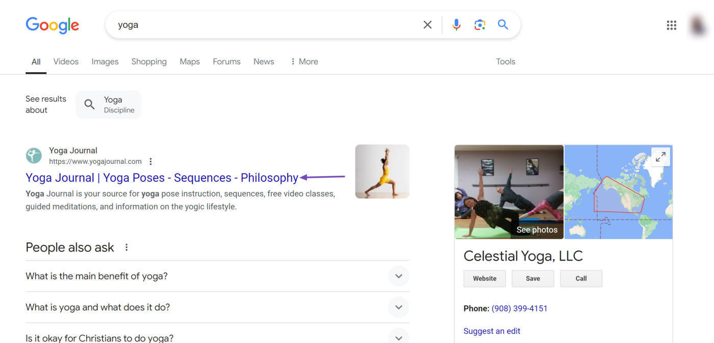 Sample of a meta title