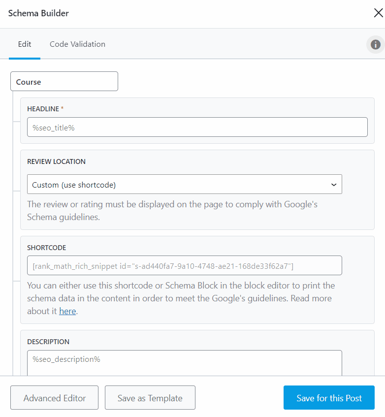 Course Schema Builder