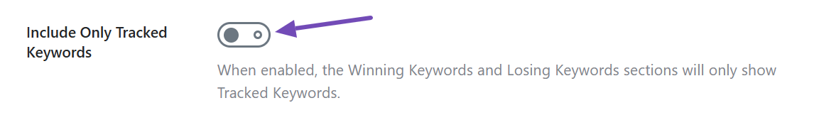 Include Only Tracked Keywords