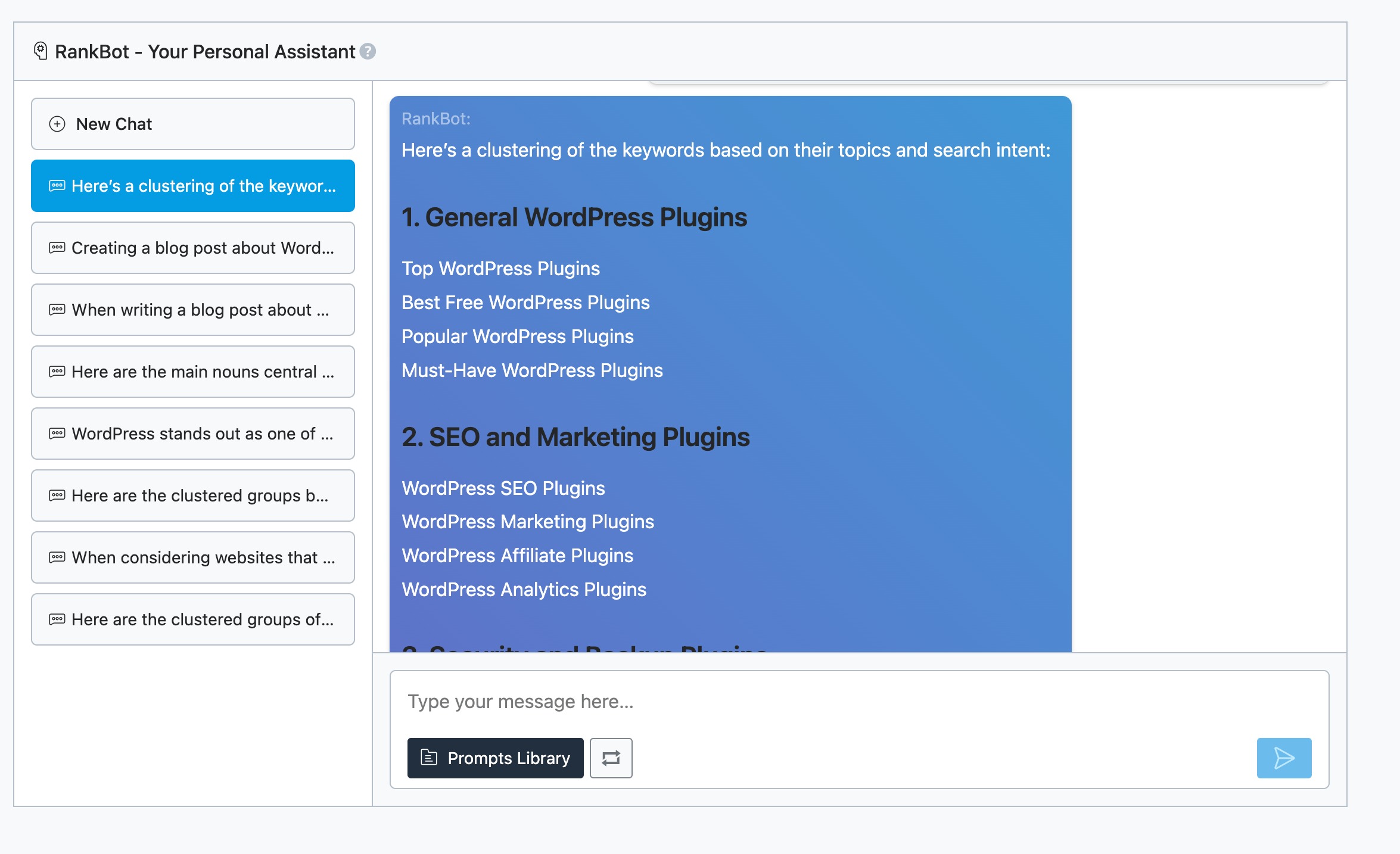 Keyword Cluster generated